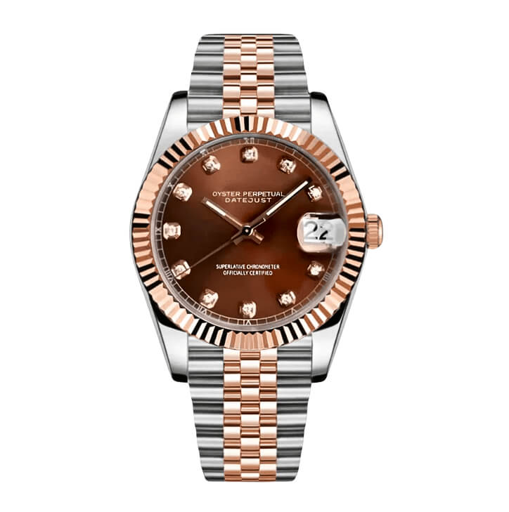 Chronex Date Chocolate Gem Rose Gold