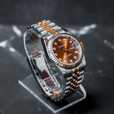Datejust Chocolate Gem Rose Gold Seiko Datejust Mod Luxury Watch Old Money
