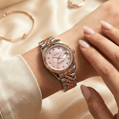 Chronex Date Lady Two-Tone Gem Pink